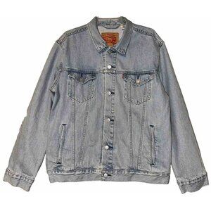 Levi's Strauss & Co. mens Stonewash Black panel Denim Jacket Sz XL 50" chest